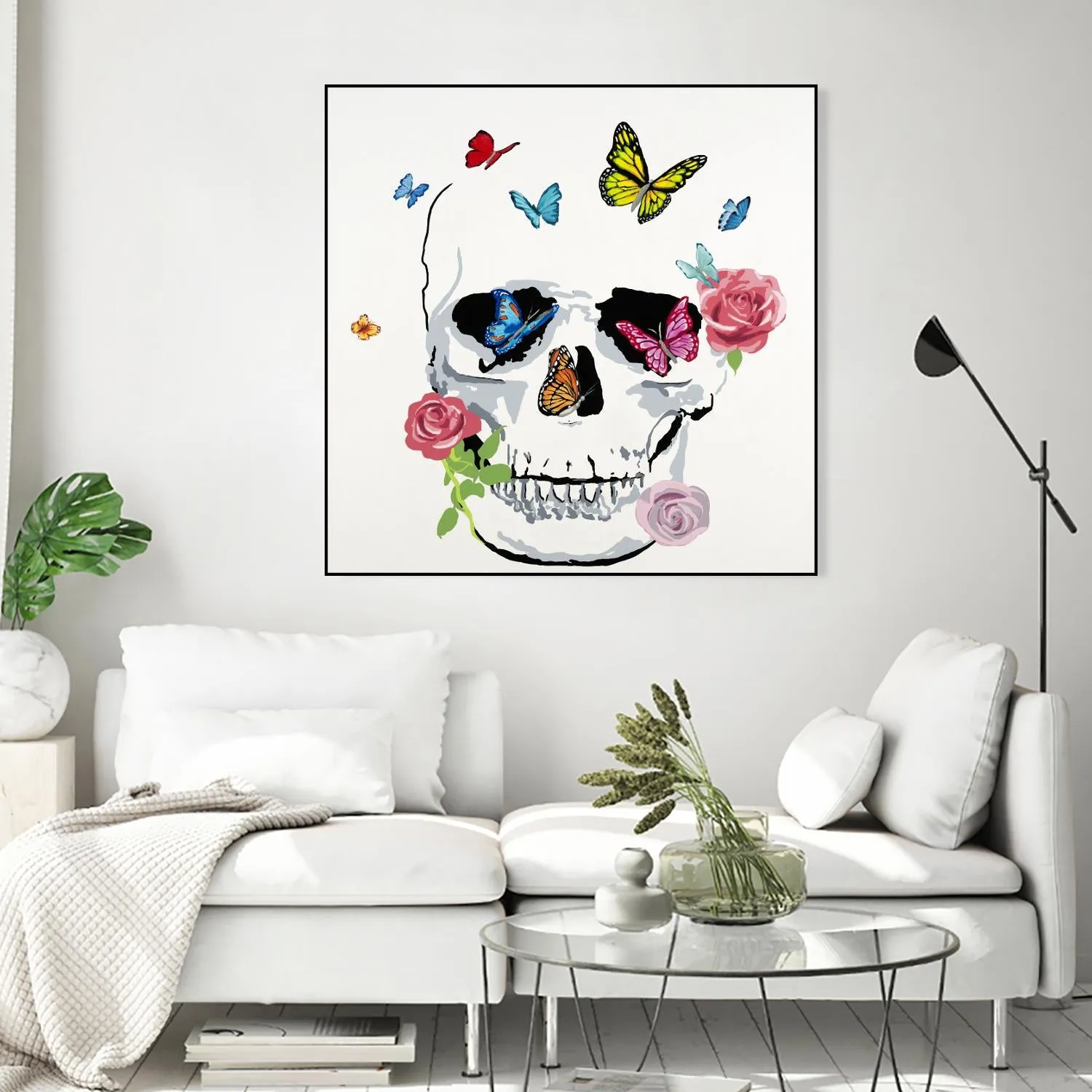 Butterfly Flower Skull