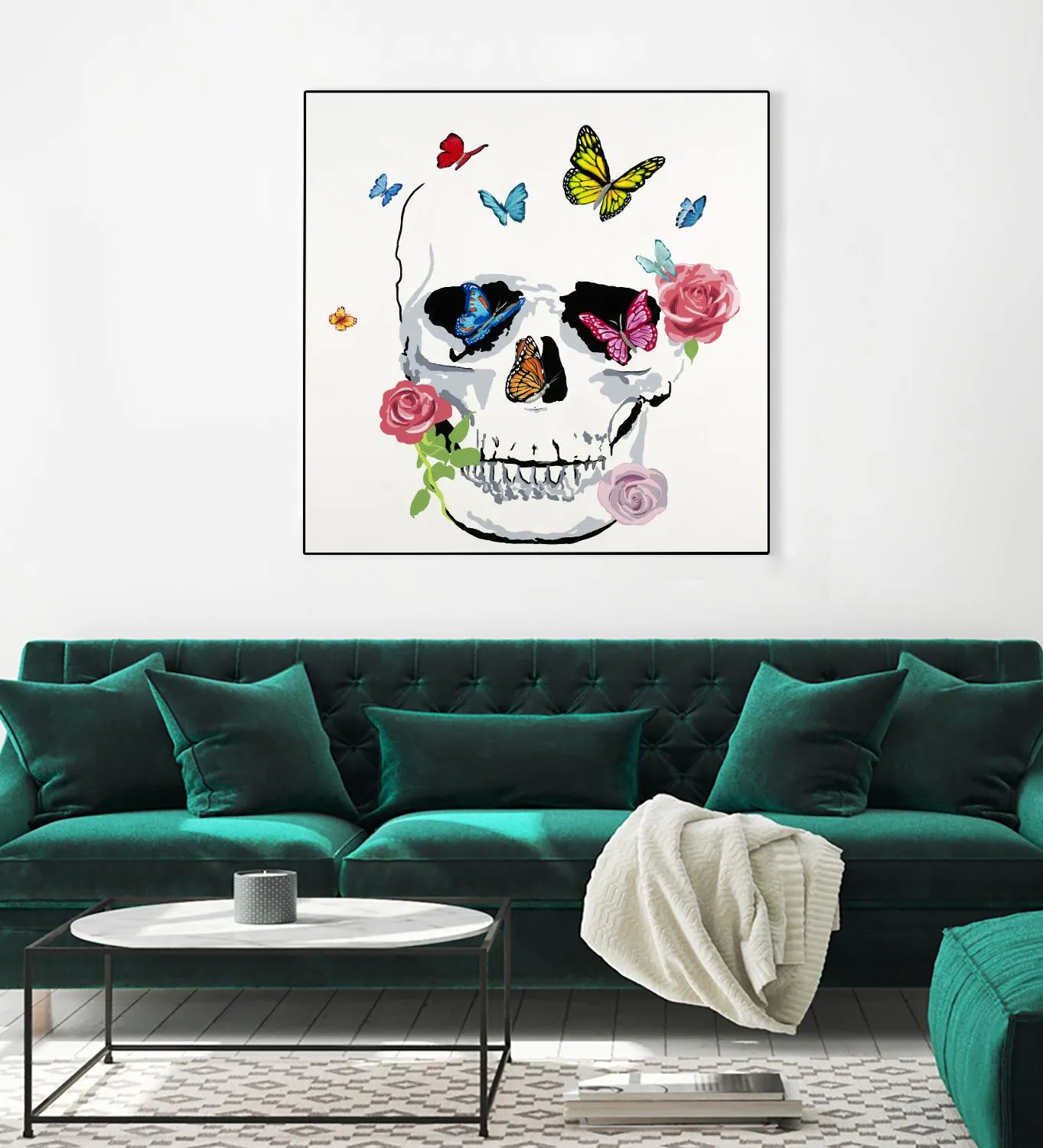 Butterfly Flower Skull