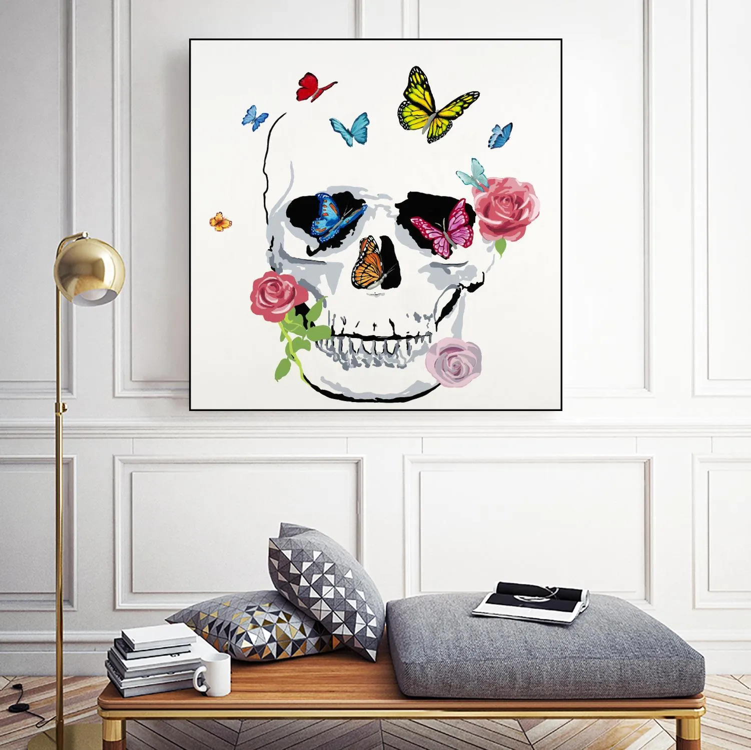 Butterfly Flower Skull