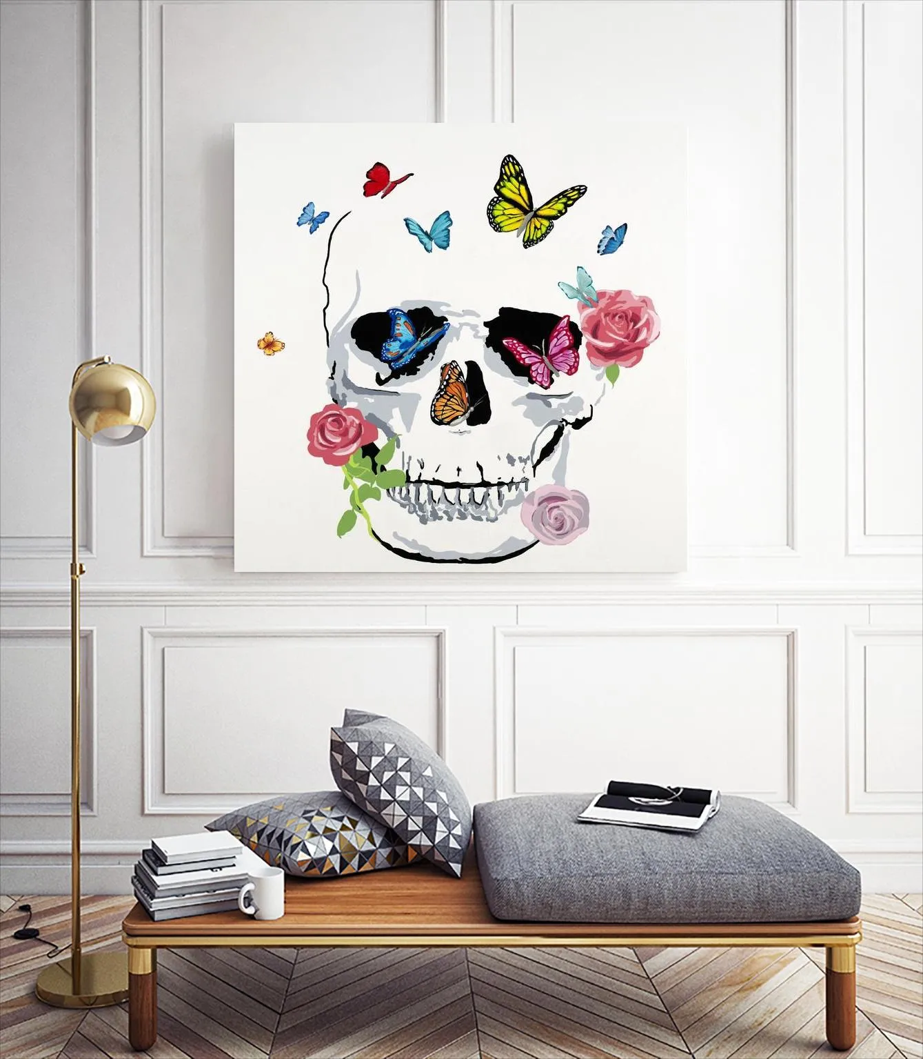 Butterfly Flower Skull