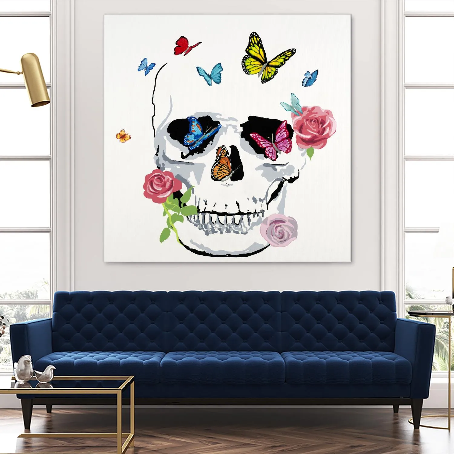 Butterfly Flower Skull