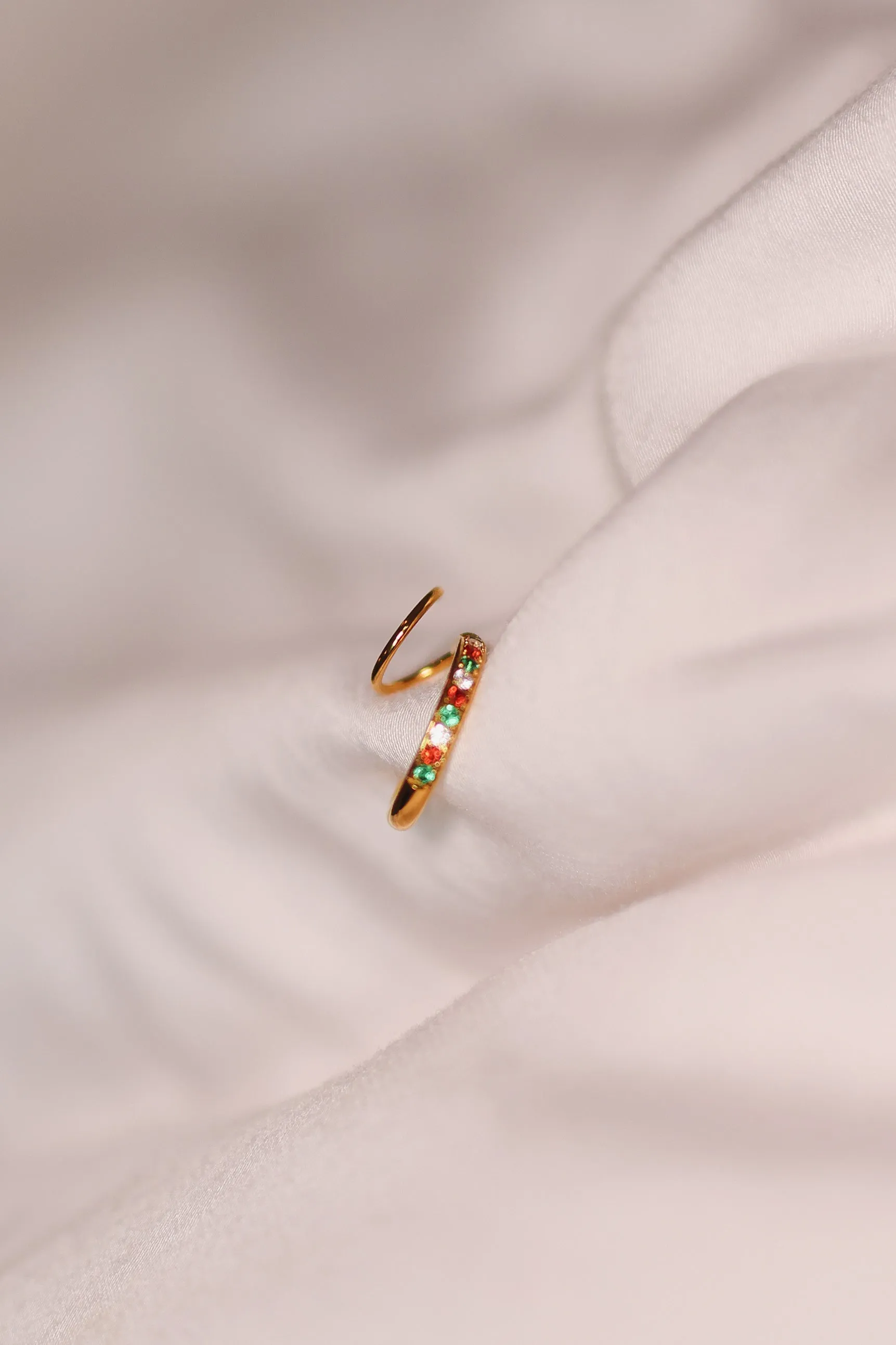 Christmas Diamond Double Twist Hoop