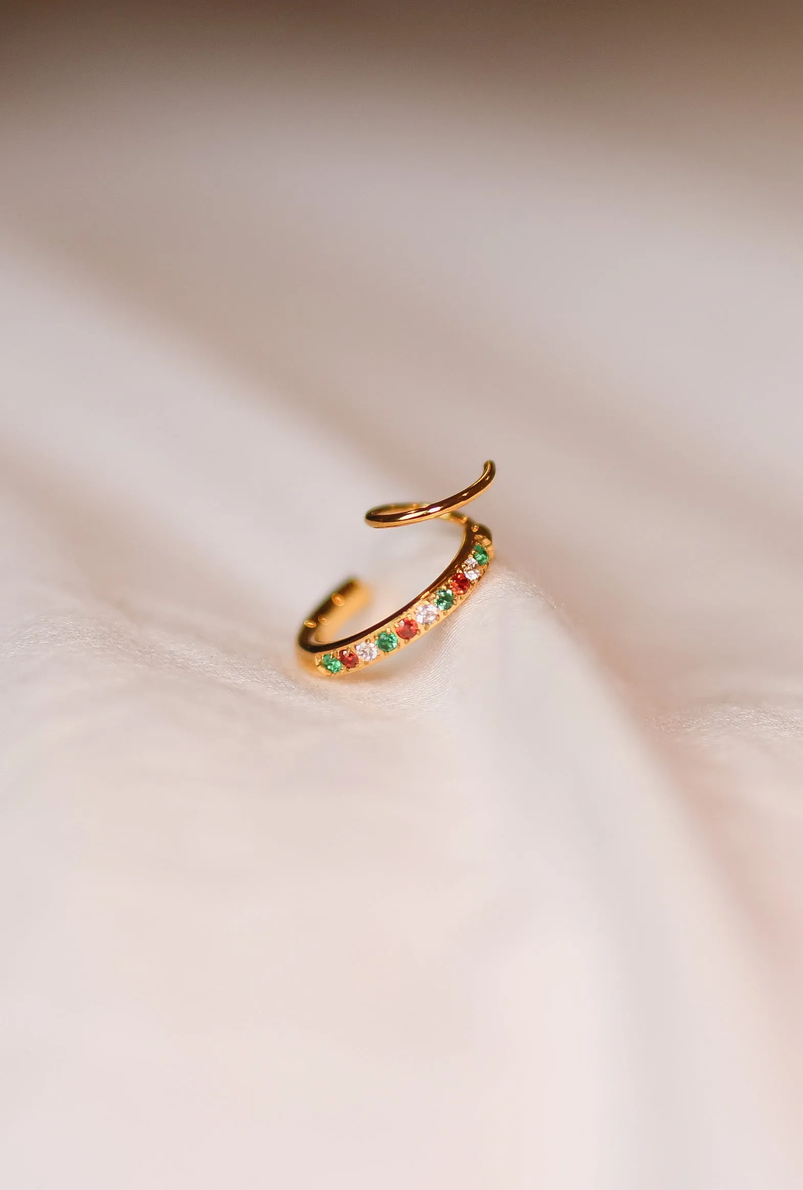 Christmas Diamond Double Twist Hoop