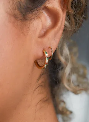 Christmas Diamond Double Twist Hoop