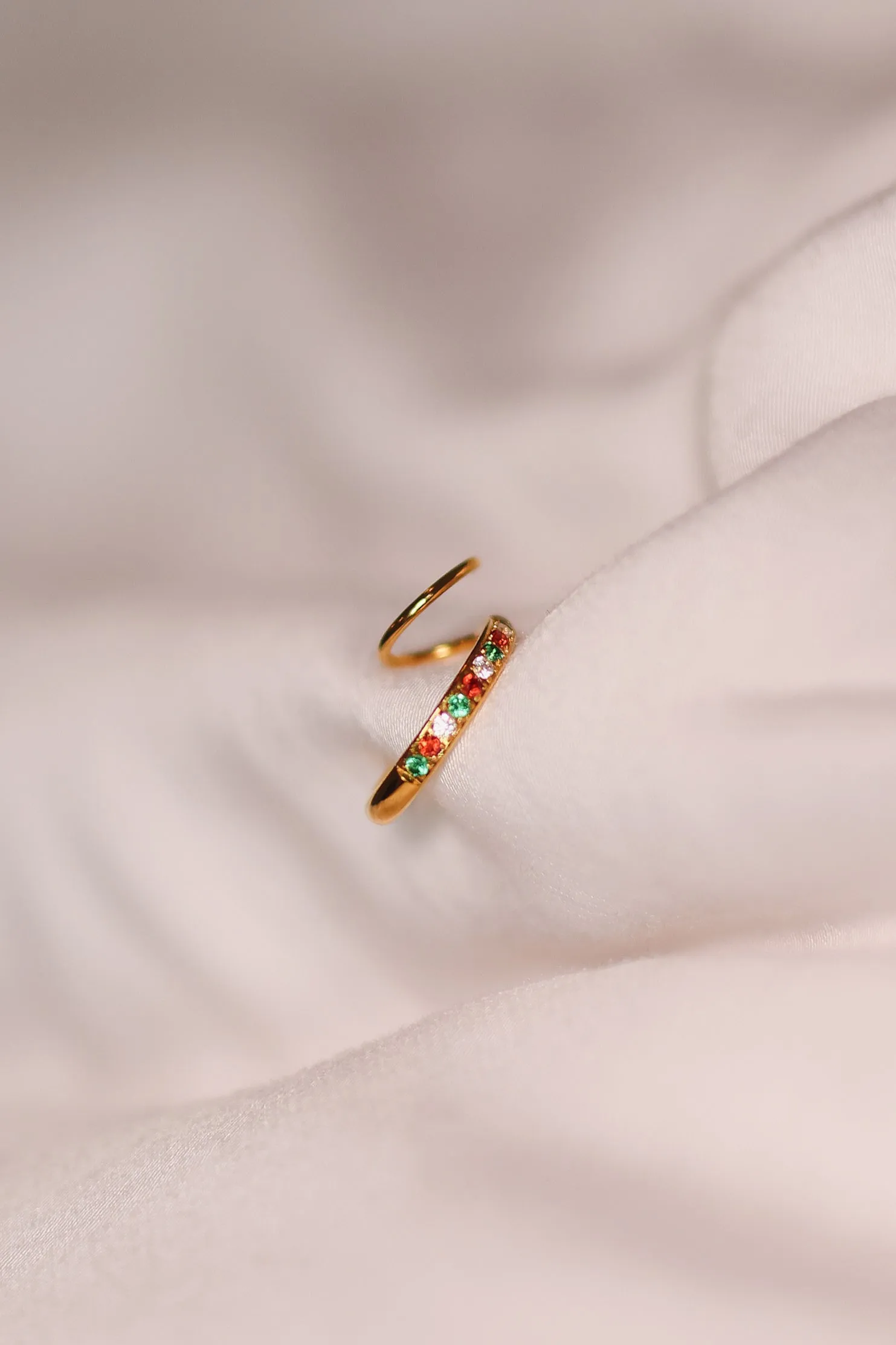 Christmas Diamond Double Twist Hoop