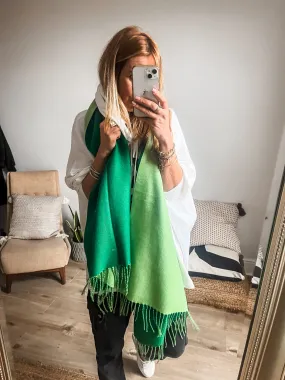 Cotton Cashmere Two-Tone Scarf