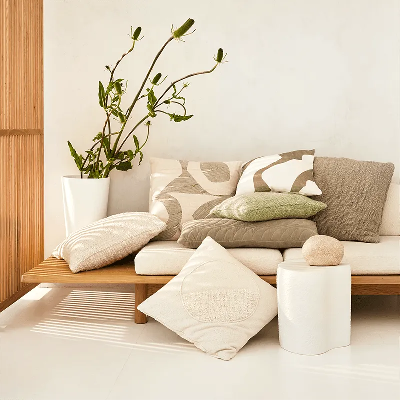 Cushion Quilted Botan Spray Green