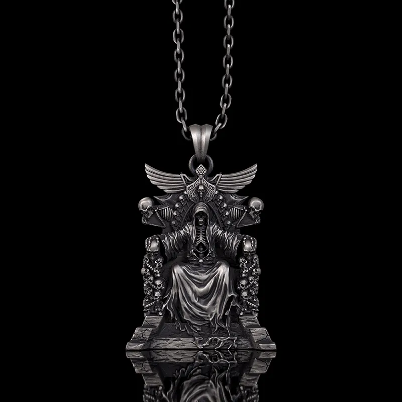 Death Regal Throne Sterling Silver Pendant