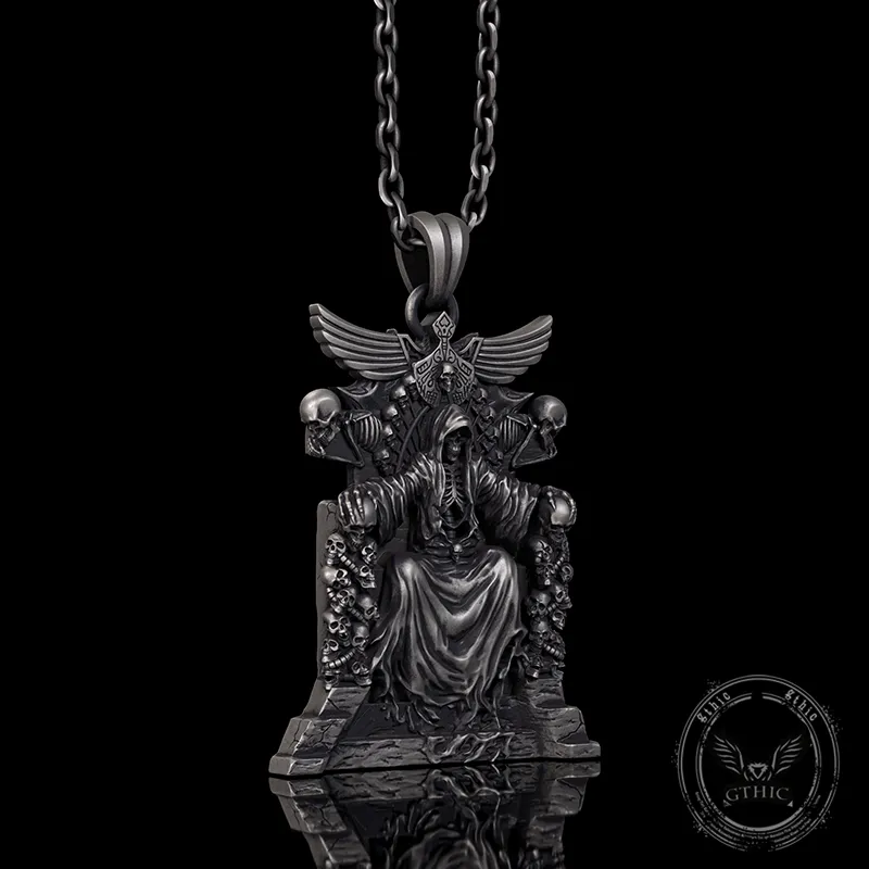 Death Regal Throne Sterling Silver Pendant