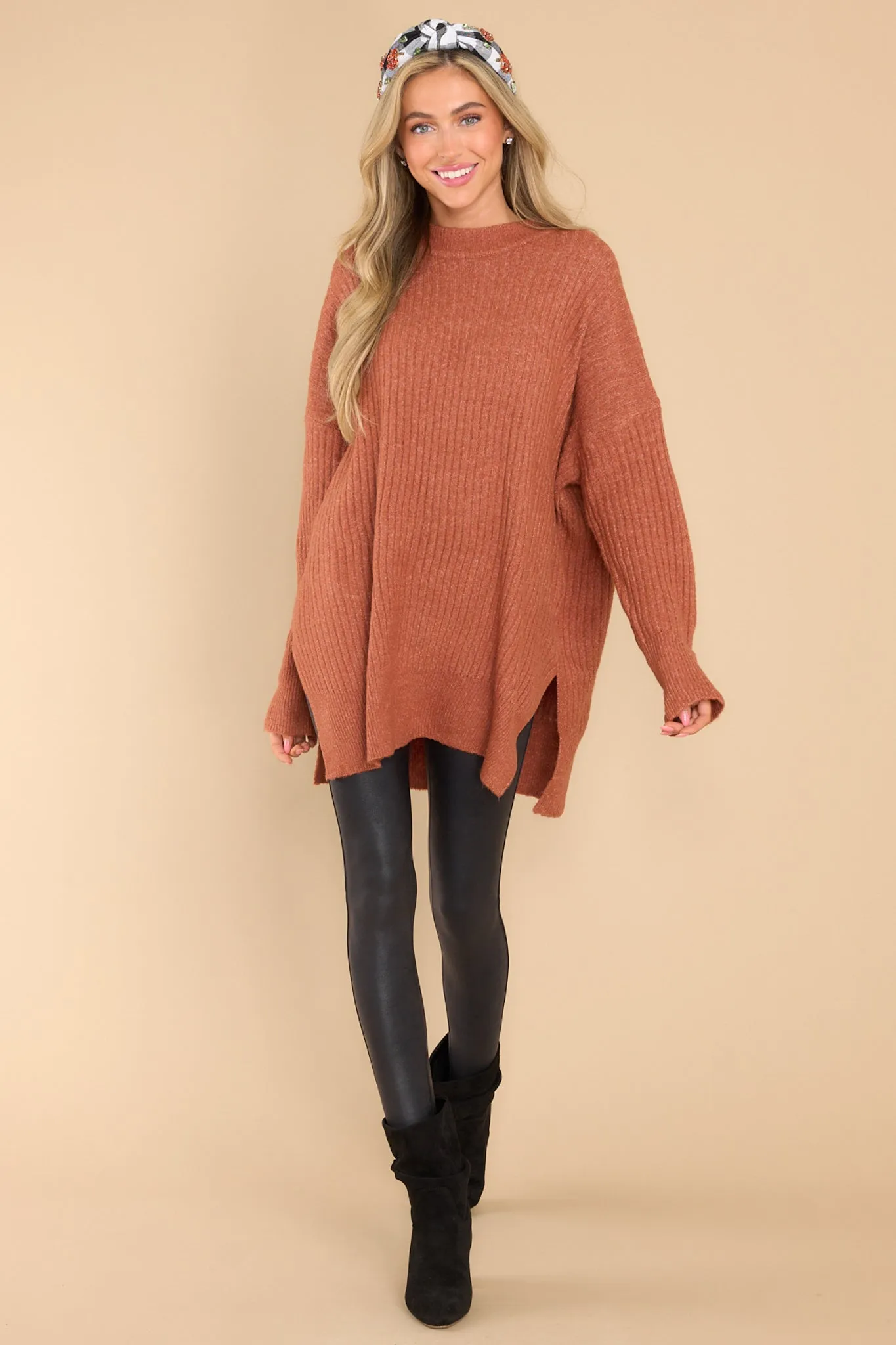 Fireside Flirt Rust Sweater
