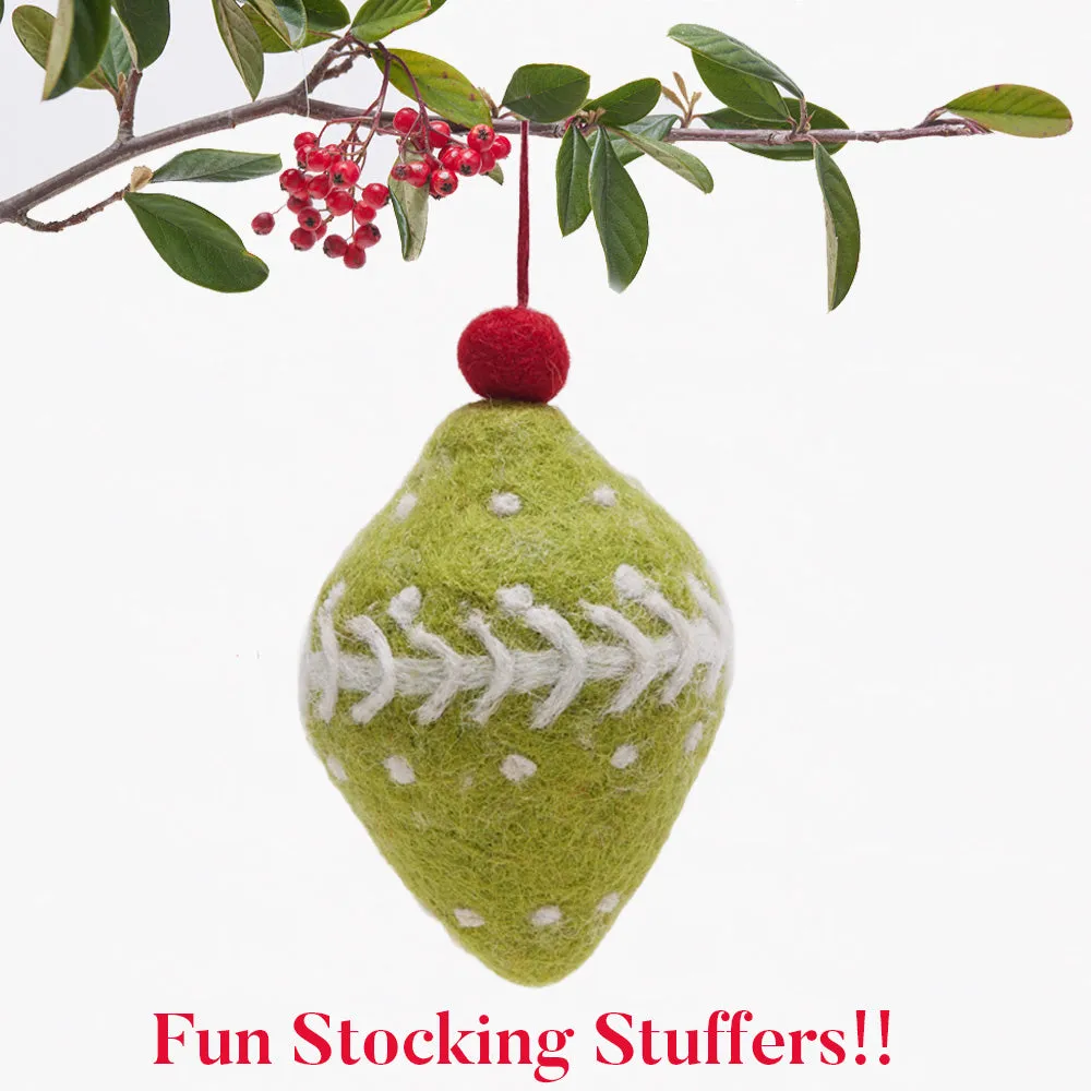 Green Bauble Felt Ornament