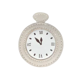 Guar Clip | Clock | Ivory Classic Leather