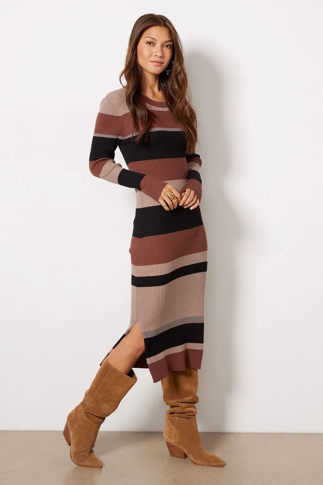 Hallie Verigated Stripe Dress