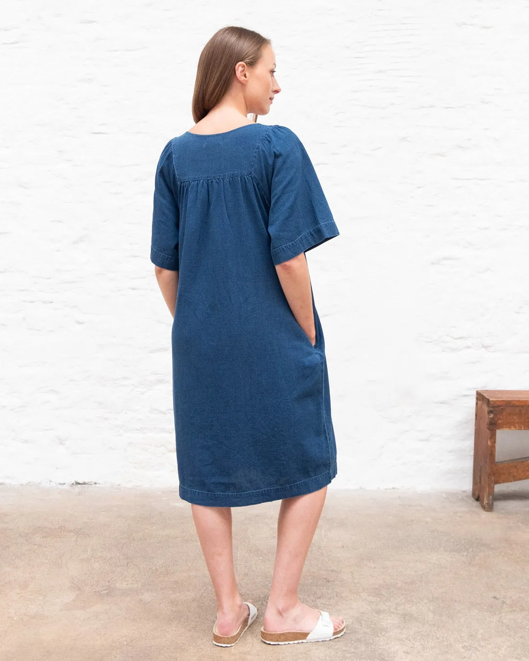 Hara V-Neck Denim Dress