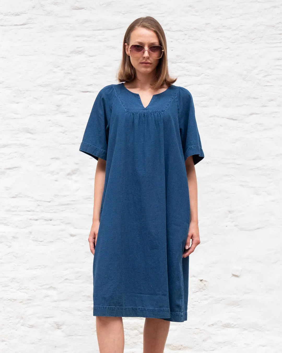 Hara V-Neck Denim Dress