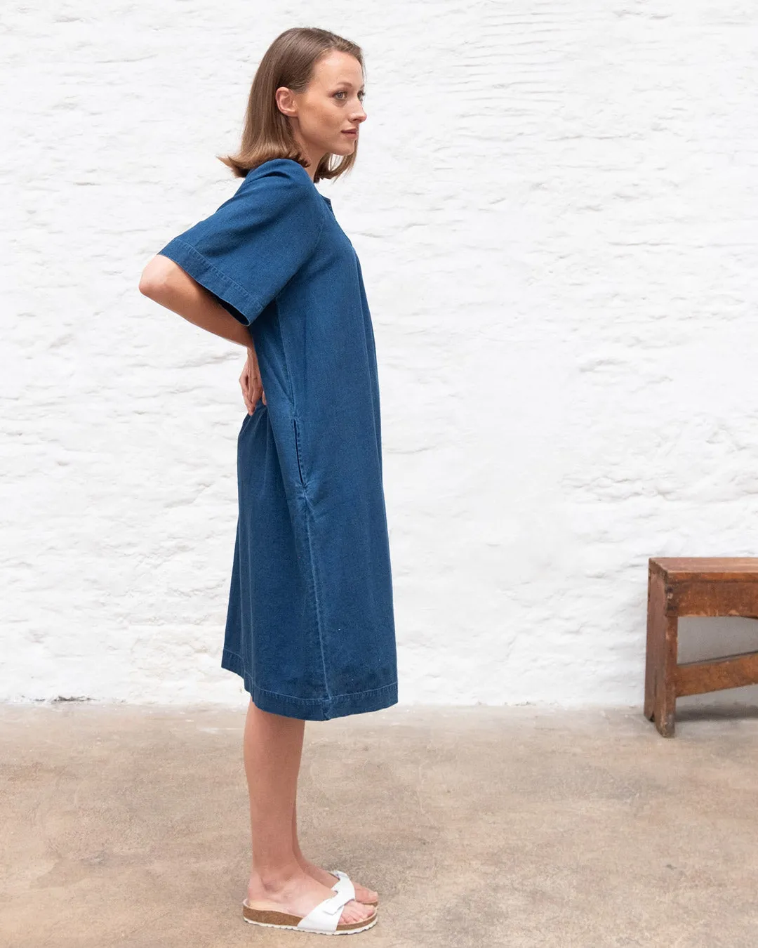 Hara V-Neck Denim Dress