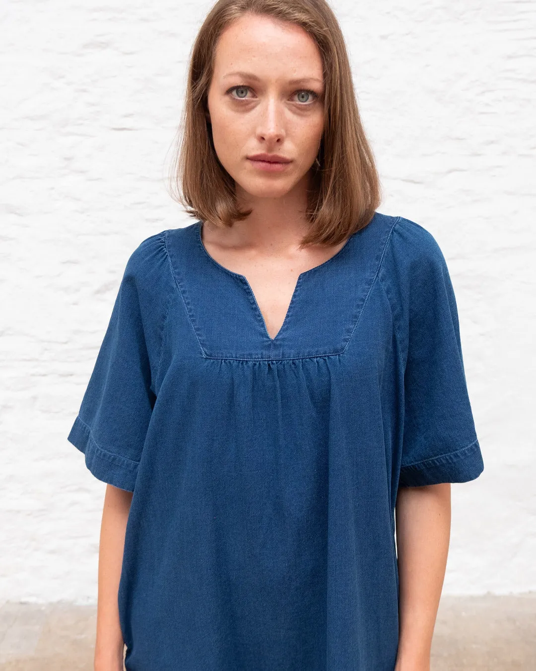 Hara V-Neck Denim Dress