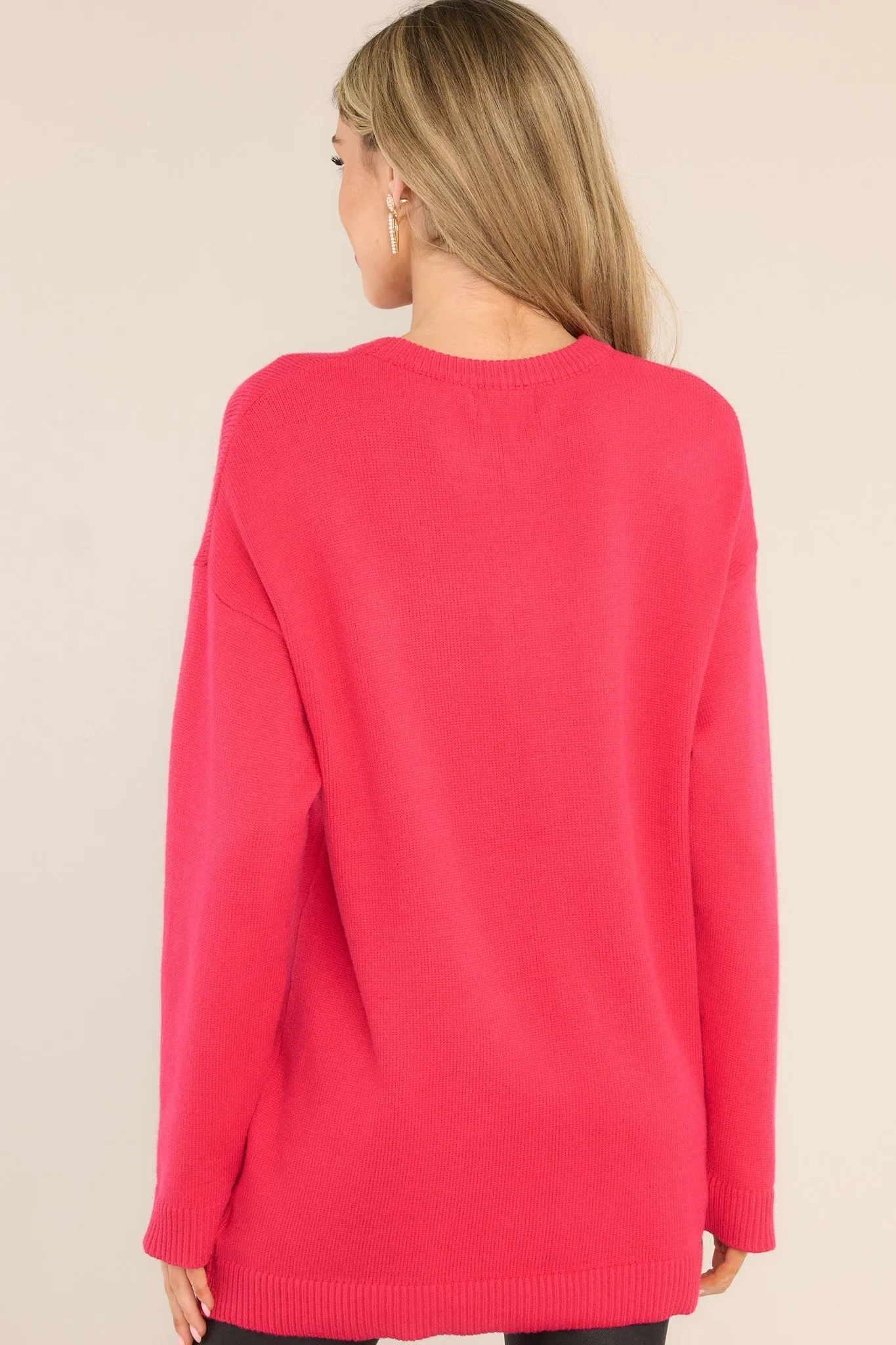 How I'm Feeling Hot Pink Sweater