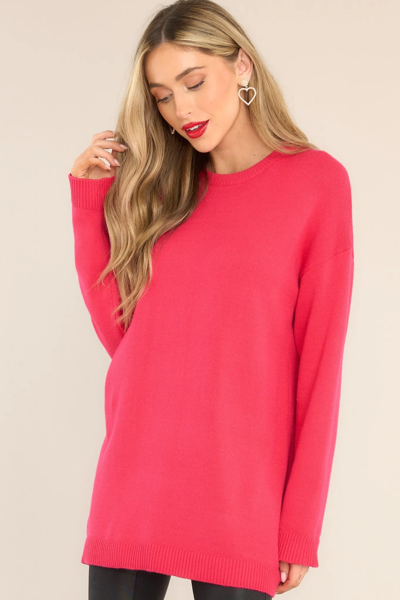 How I'm Feeling Hot Pink Sweater