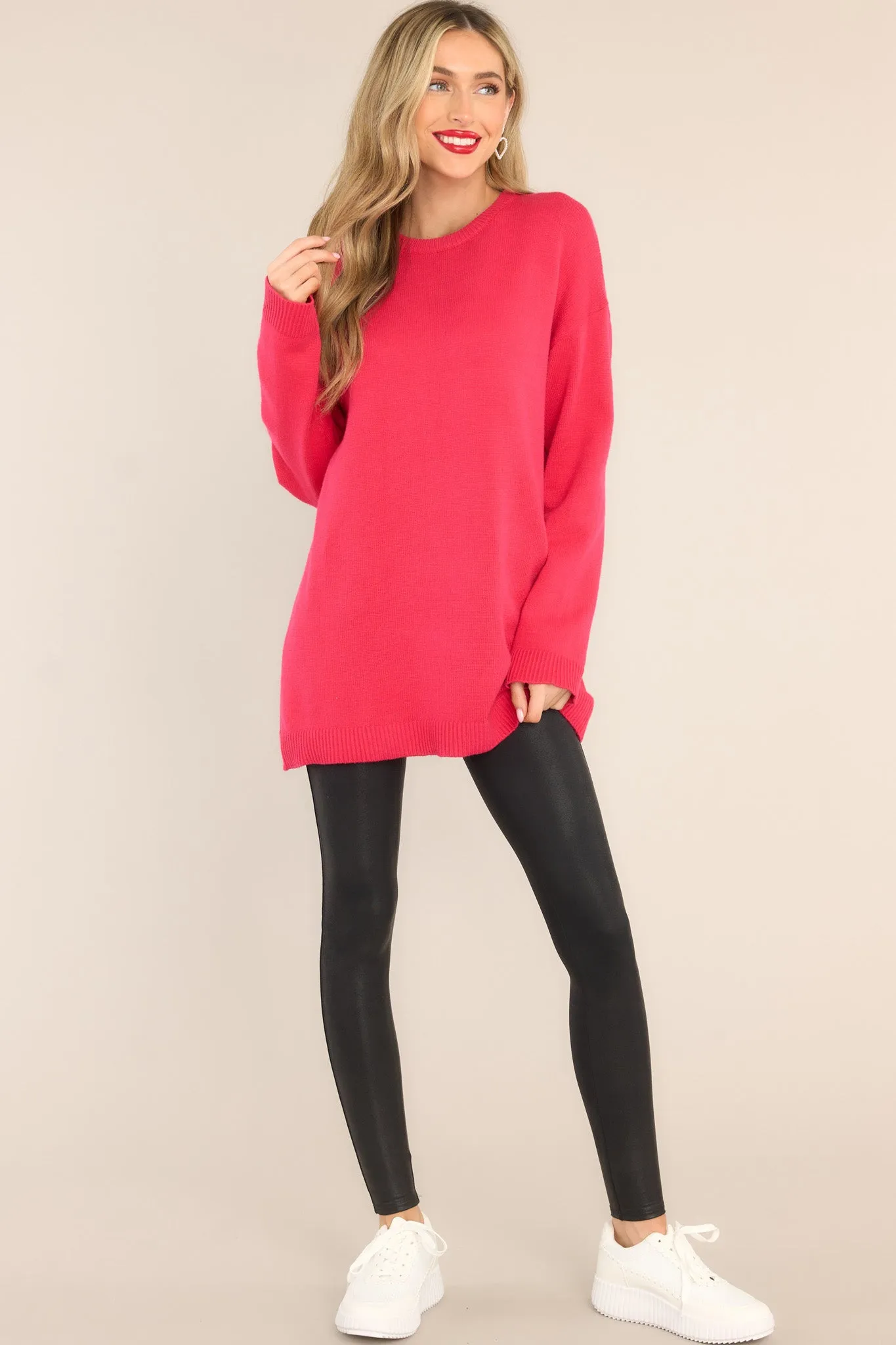 How I'm Feeling Hot Pink Sweater