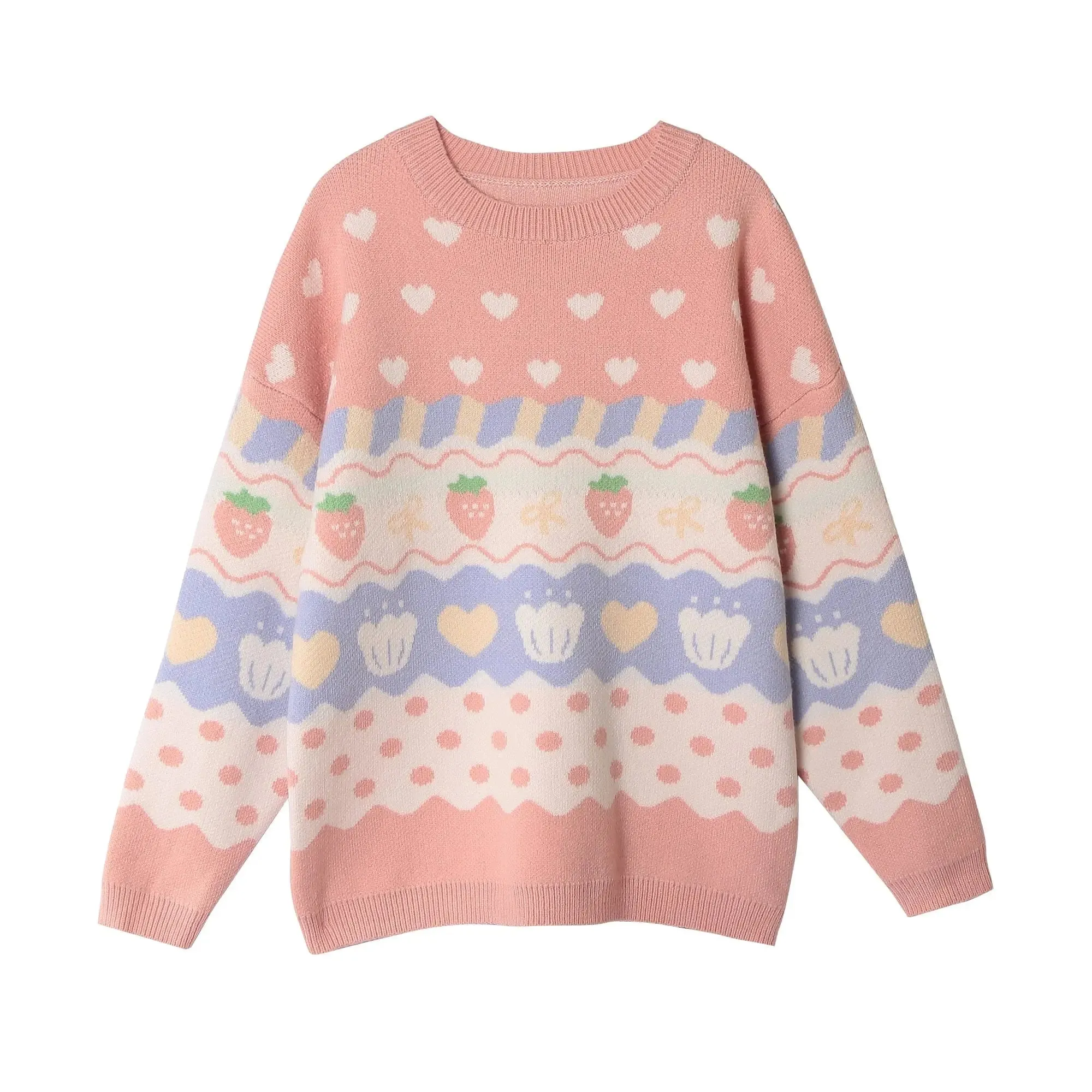 Kawaii Pink Strawberry Harajuku Sweater
