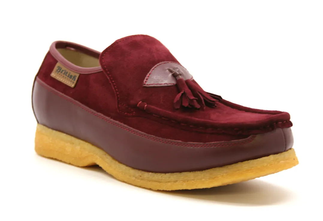 King Old School Leather and Suede Slip-On Shoe with Tassel Detailing