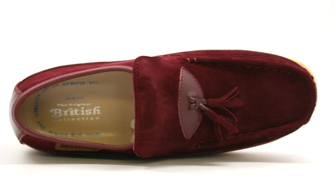 King Old School Leather and Suede Slip-On Shoe with Tassel Detailing