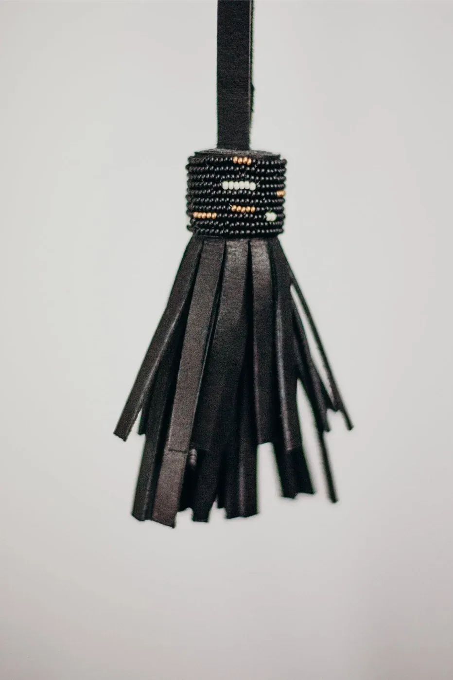Leather Beaded Tassel Key Chain