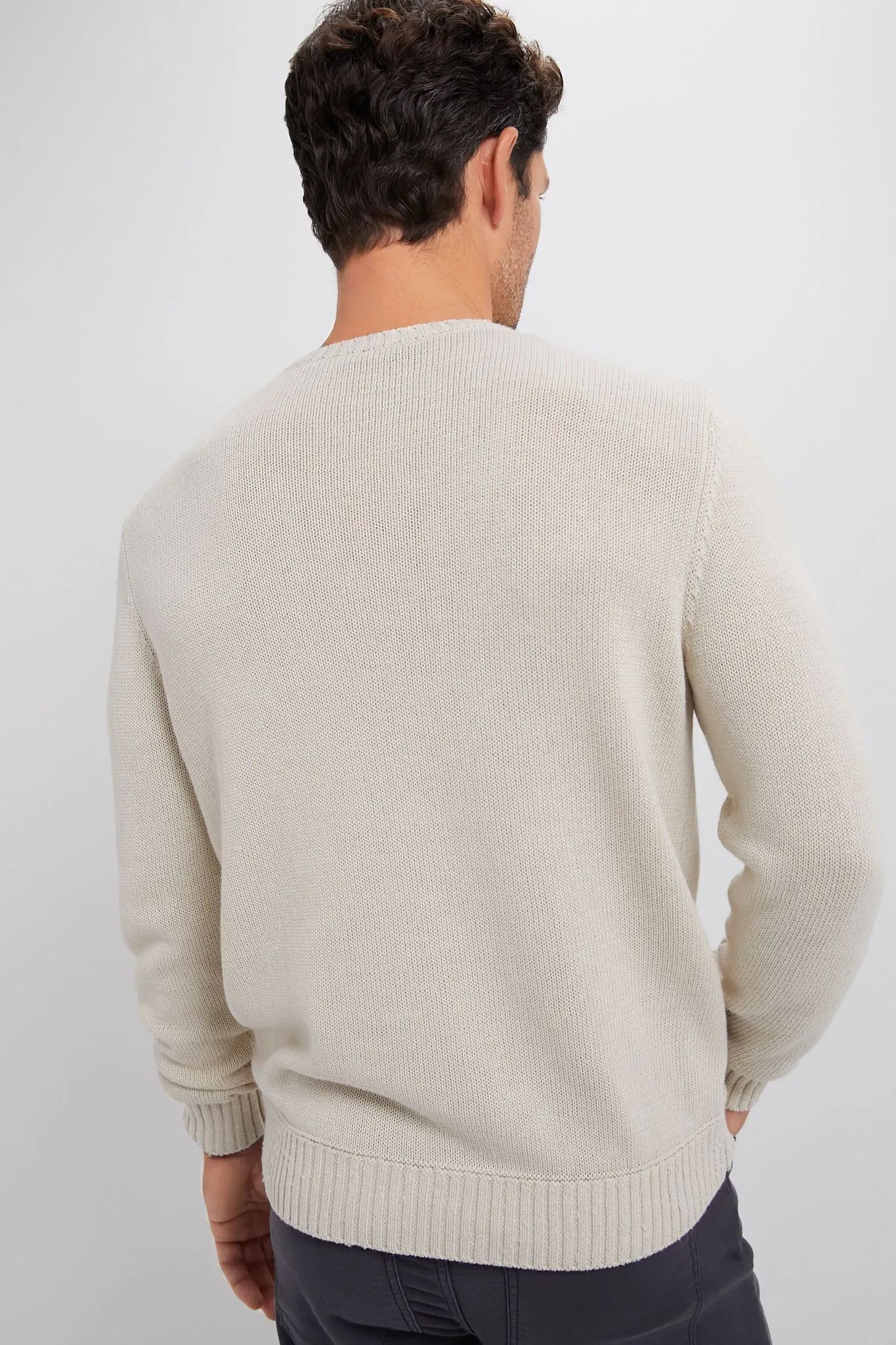 Light Tan All Season Linen Crewneck
