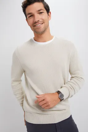 Light Tan All Season Linen Crewneck