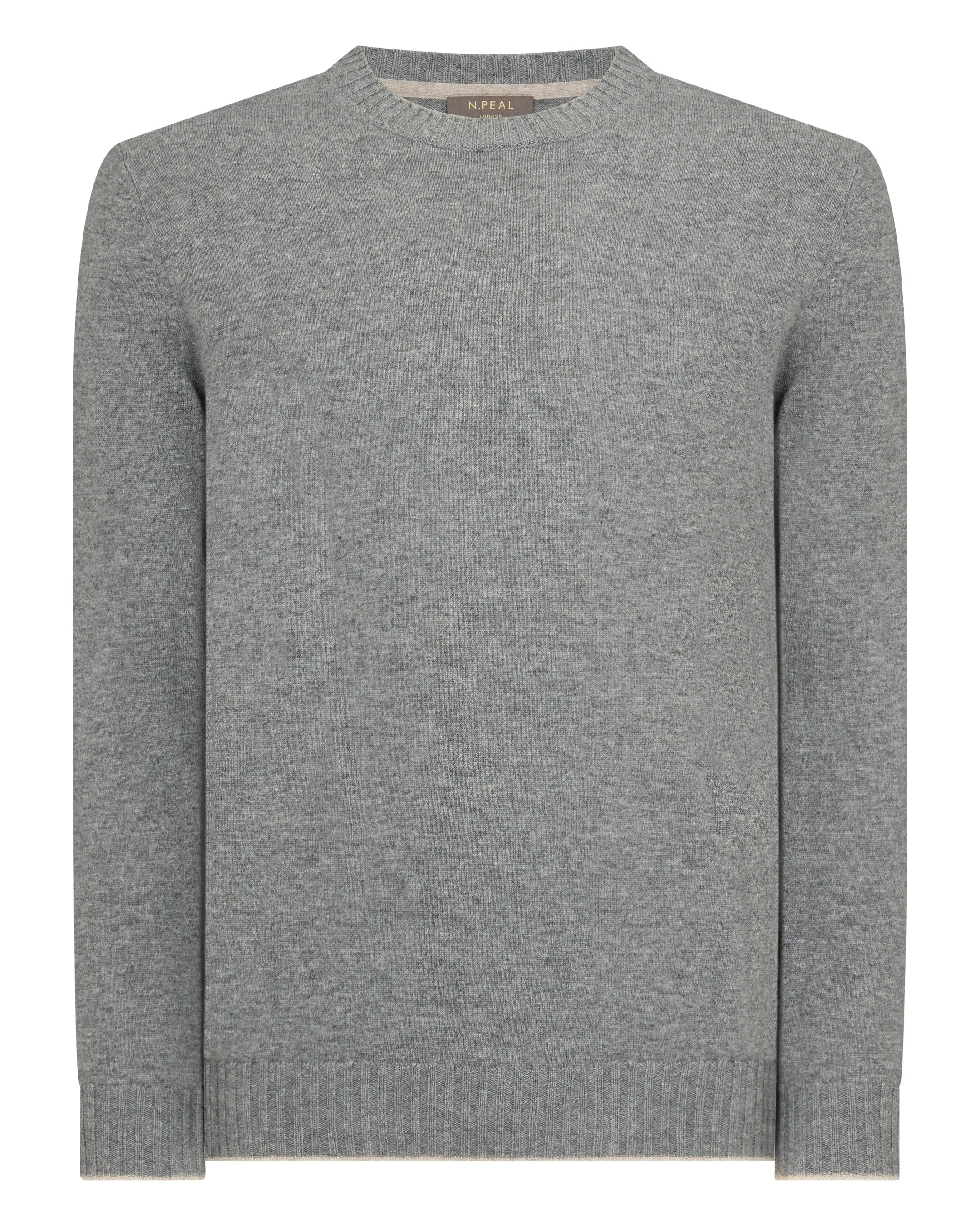 Men's Shoreditch Round Neck Cashmere Sweater Flannel Grey