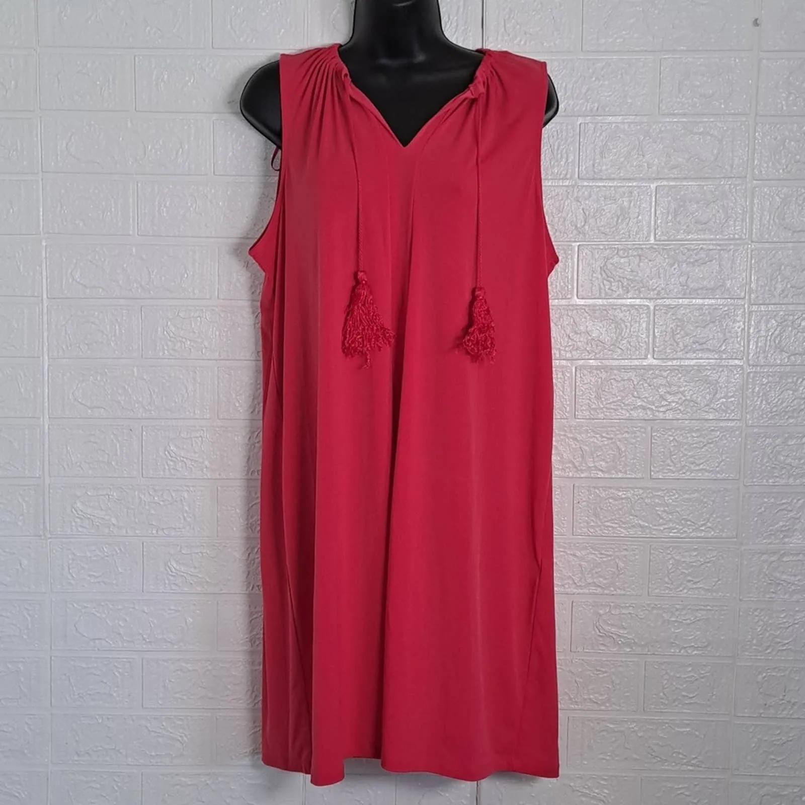 MICHAEL Michael Kors Tassel Tie Sleeveless Shift Dress Deep Pink