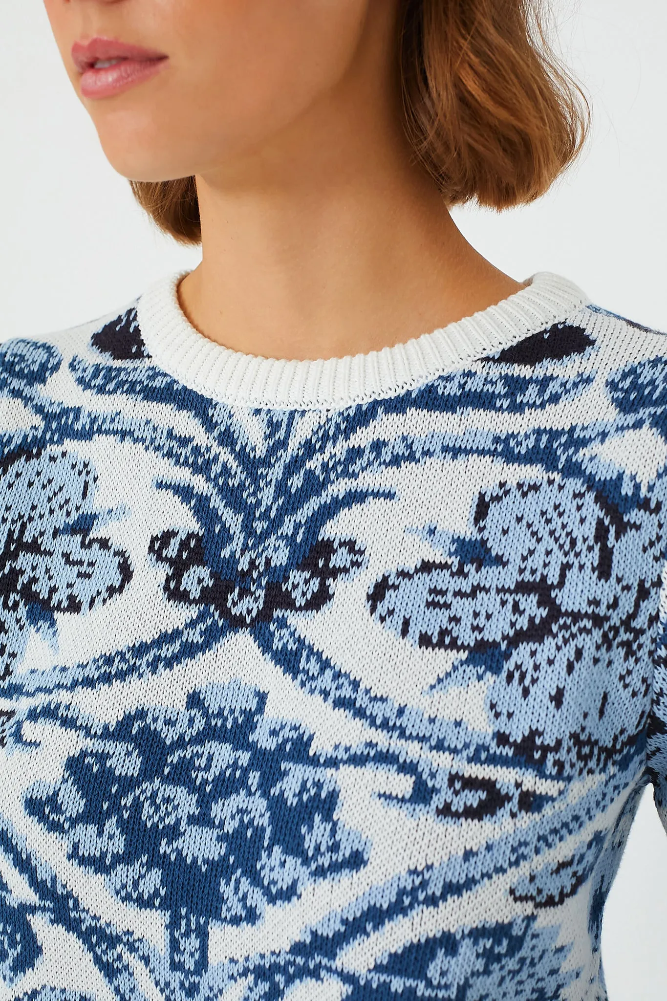 Off White Blue Knit Lydia Top