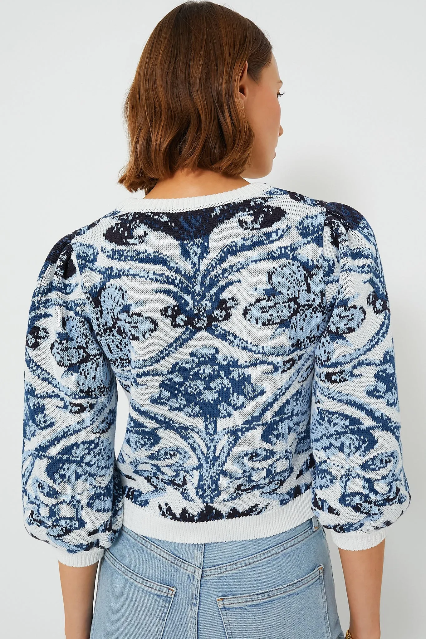 Off White Blue Knit Lydia Top