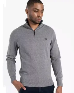 Pringle Men's  Grey 1/4 Zip KnitWear