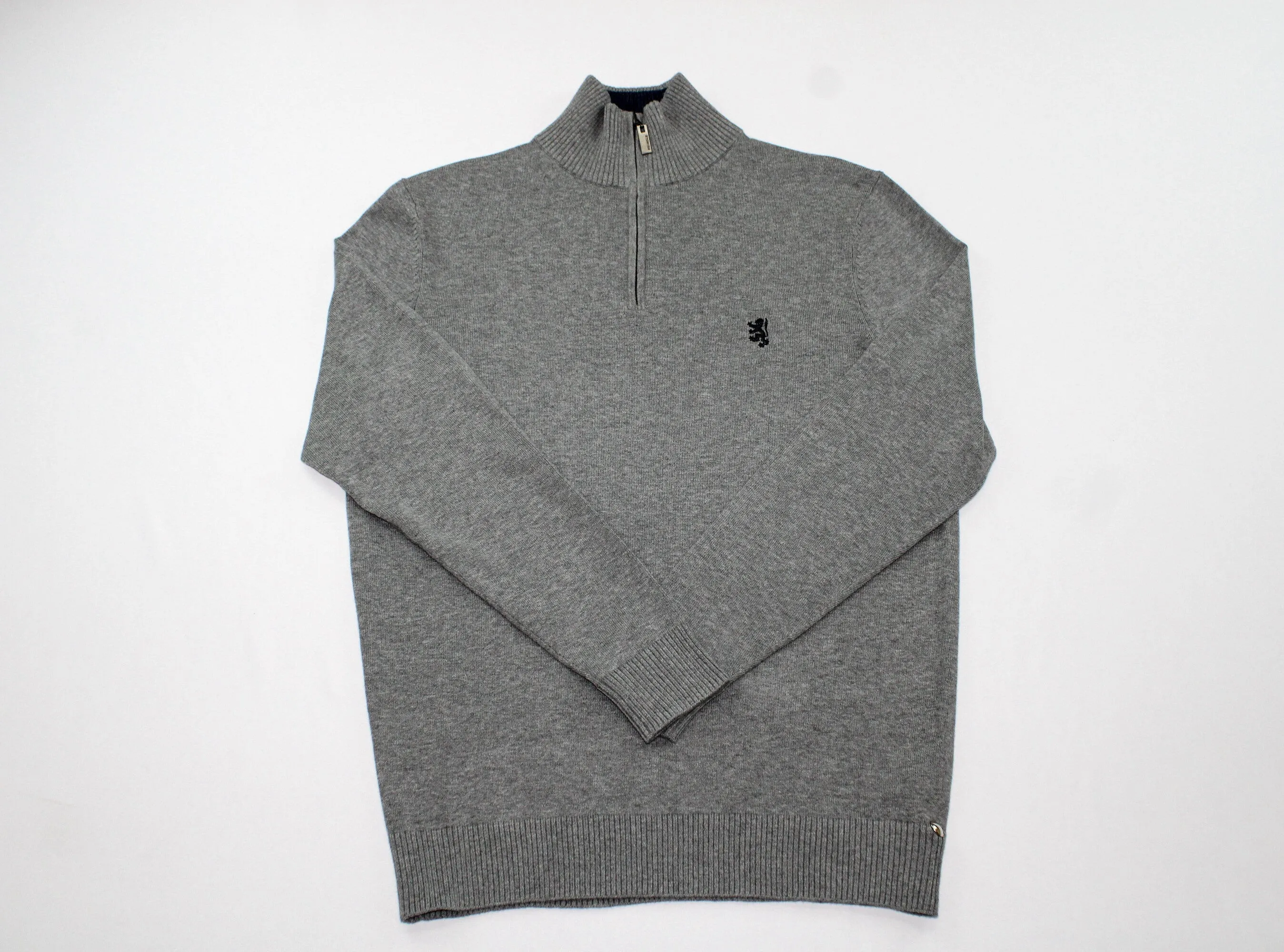 Pringle Men's  Grey 1/4 Zip KnitWear