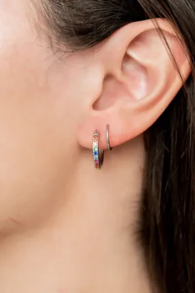 Rainbow Diamond Double Twist Hoop