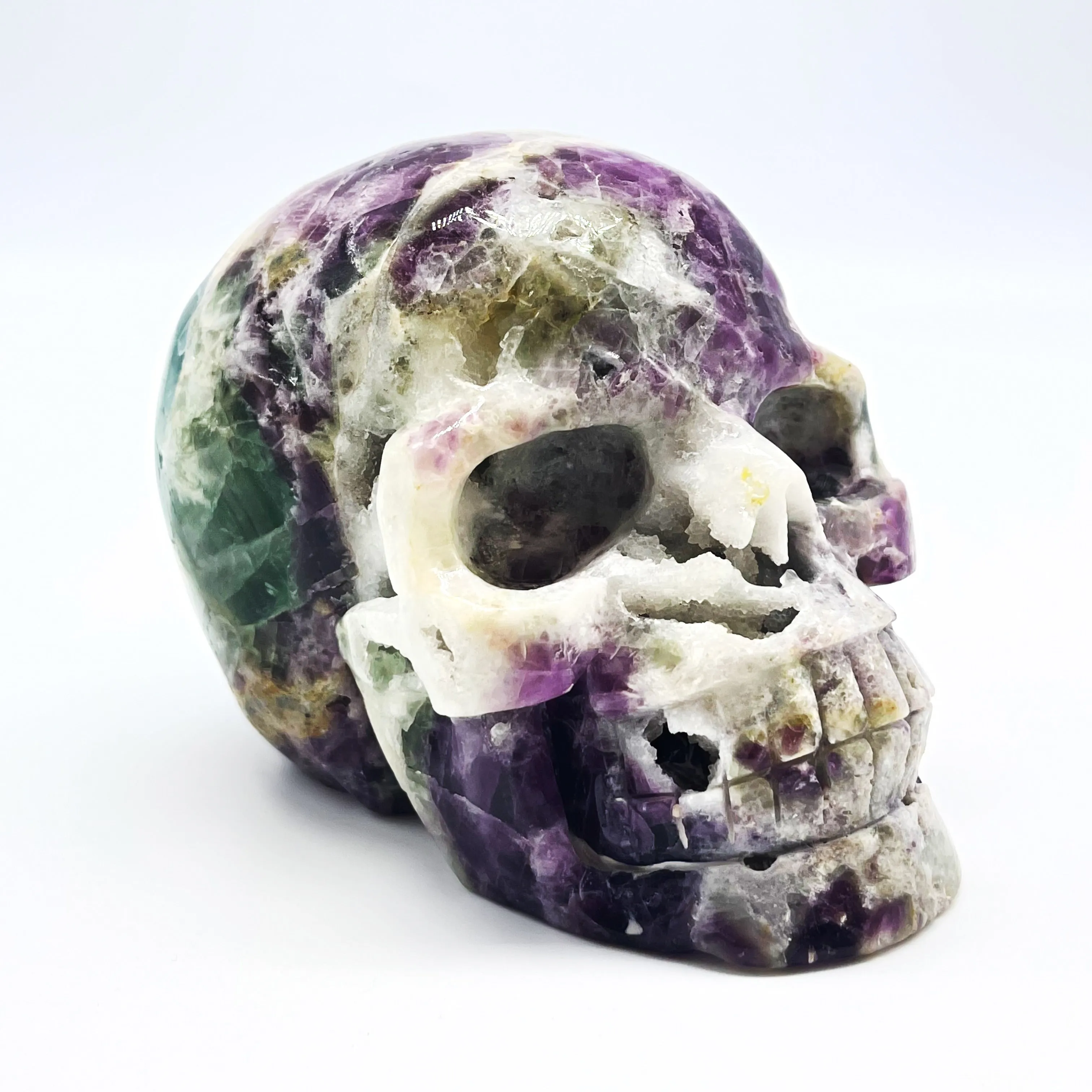 Rainbow Fluorite Skull 1