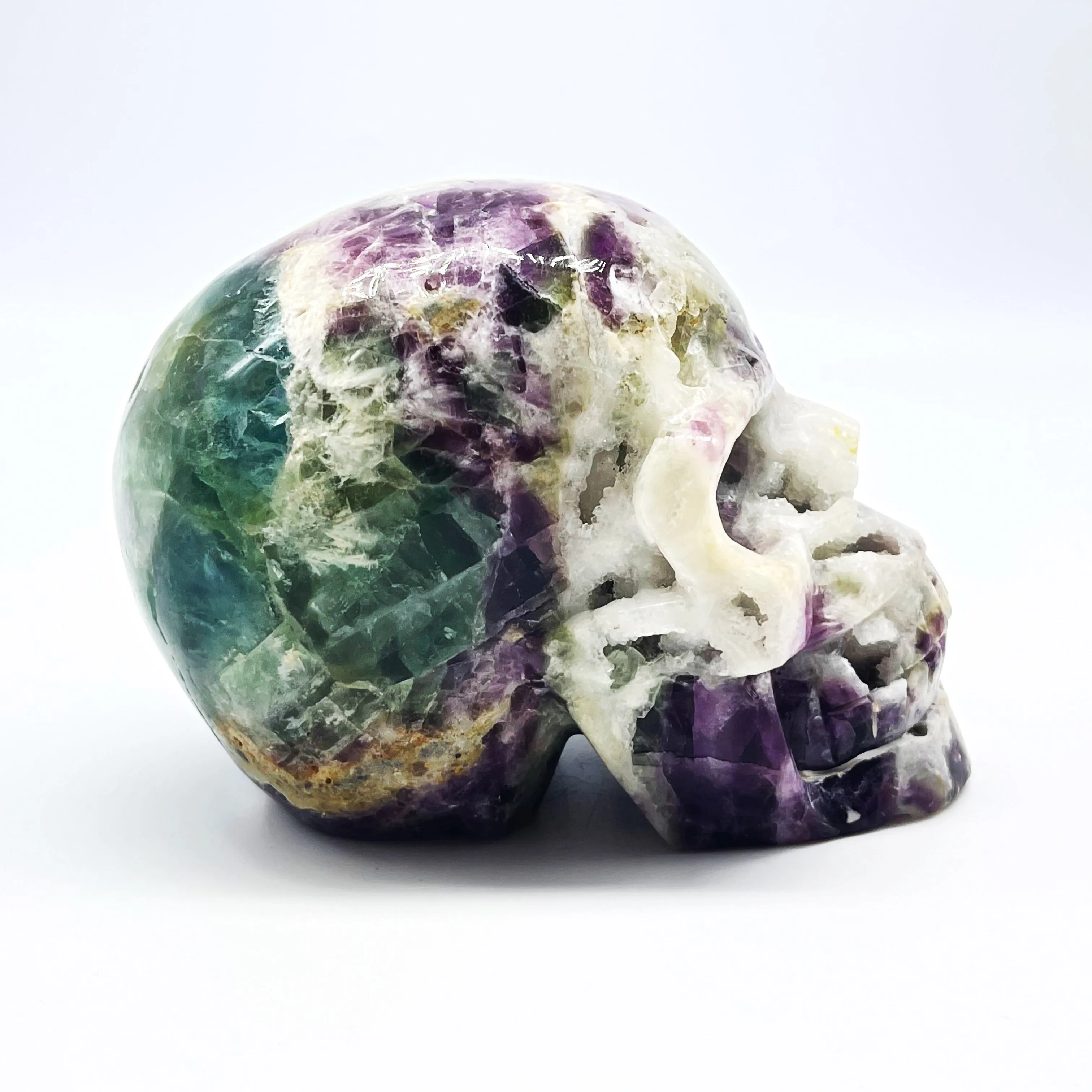 Rainbow Fluorite Skull 1