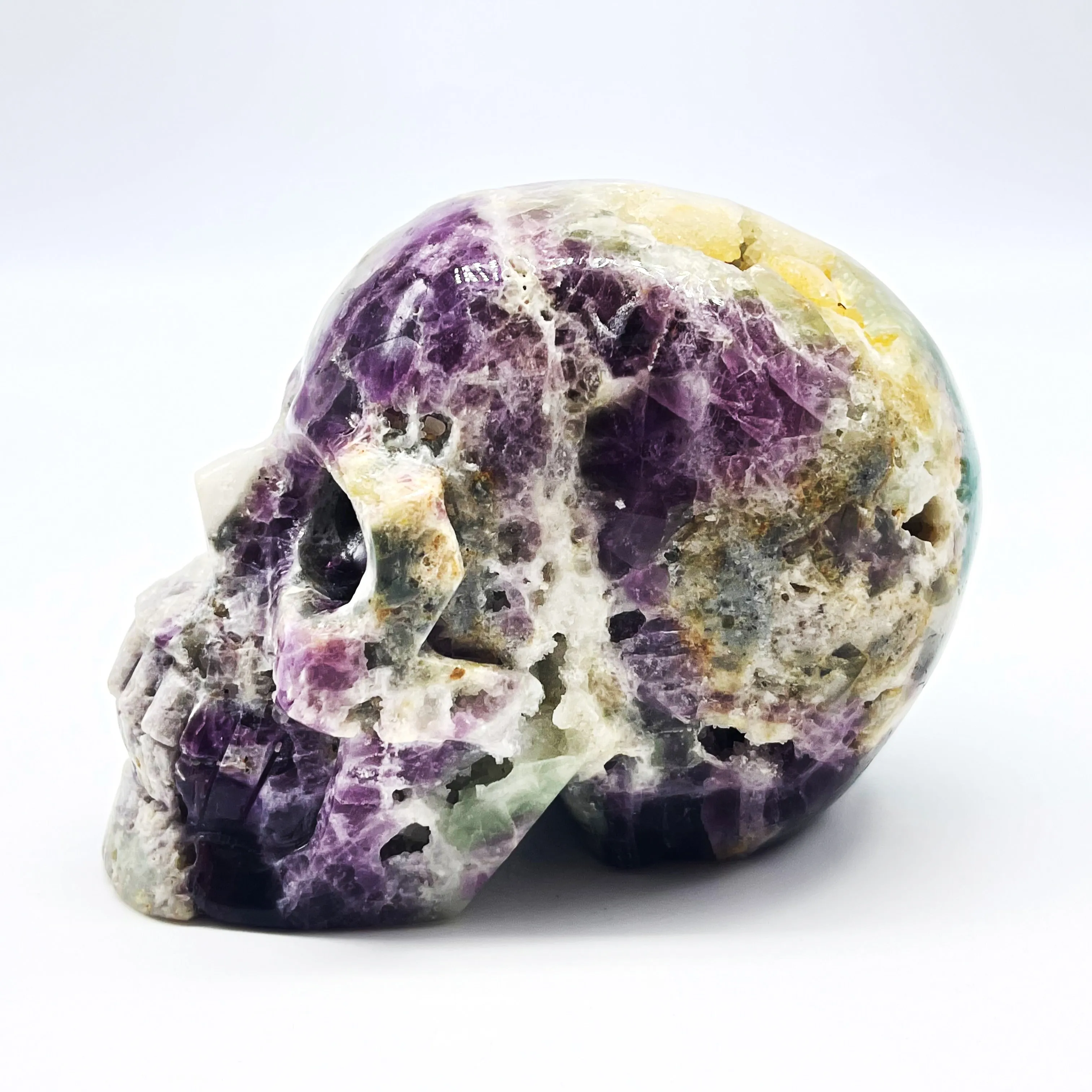 Rainbow Fluorite Skull 1