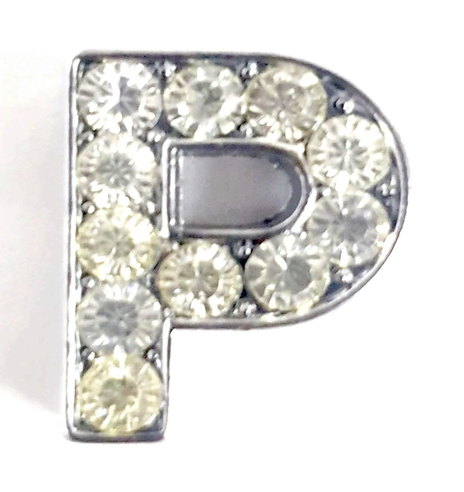 Rhinestones Studded Mini Alphabets Pendants with Chain for Boys and Girls, Silver