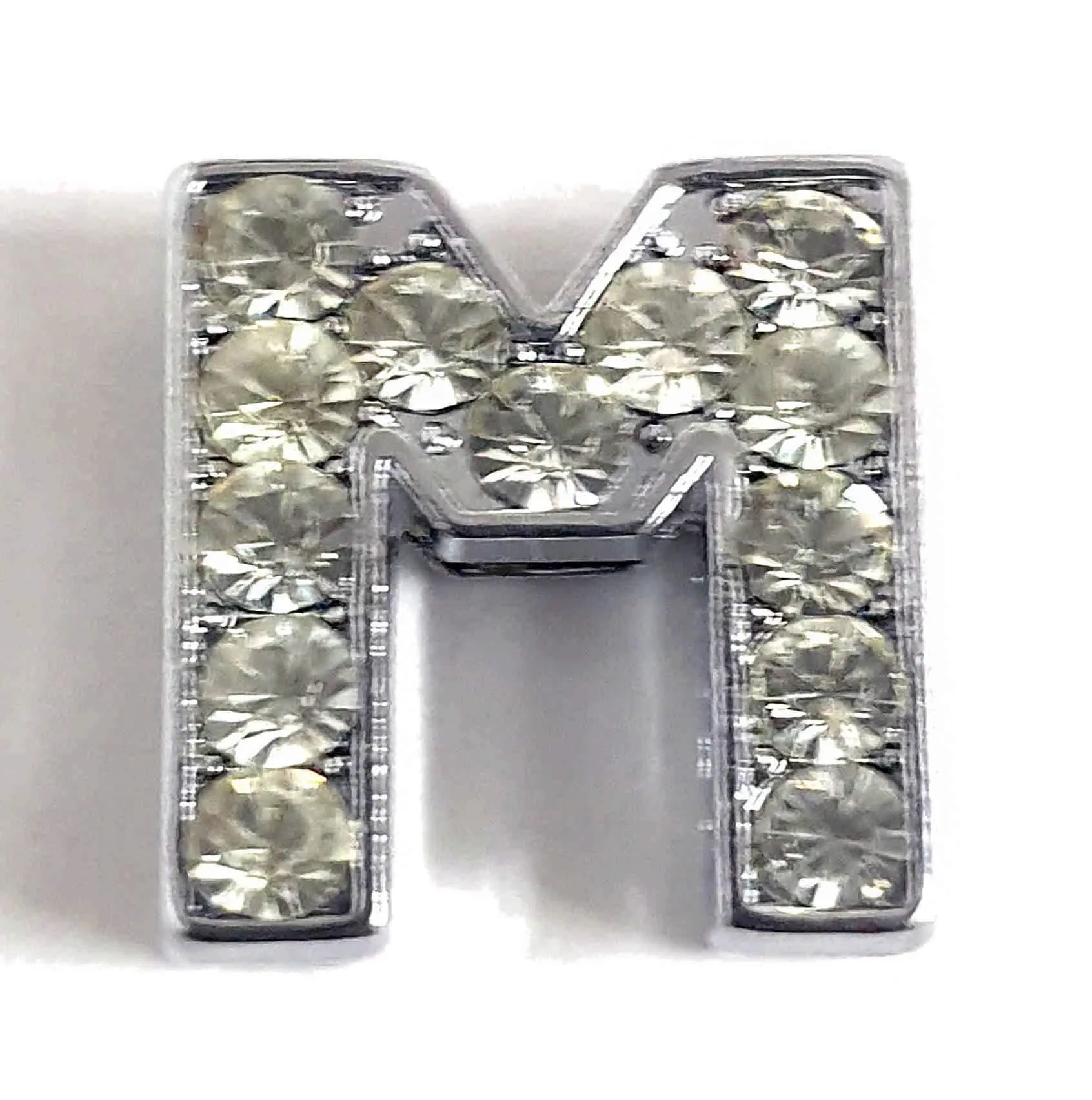 Rhinestones Studded Mini Alphabets Pendants with Chain for Boys and Girls, Silver