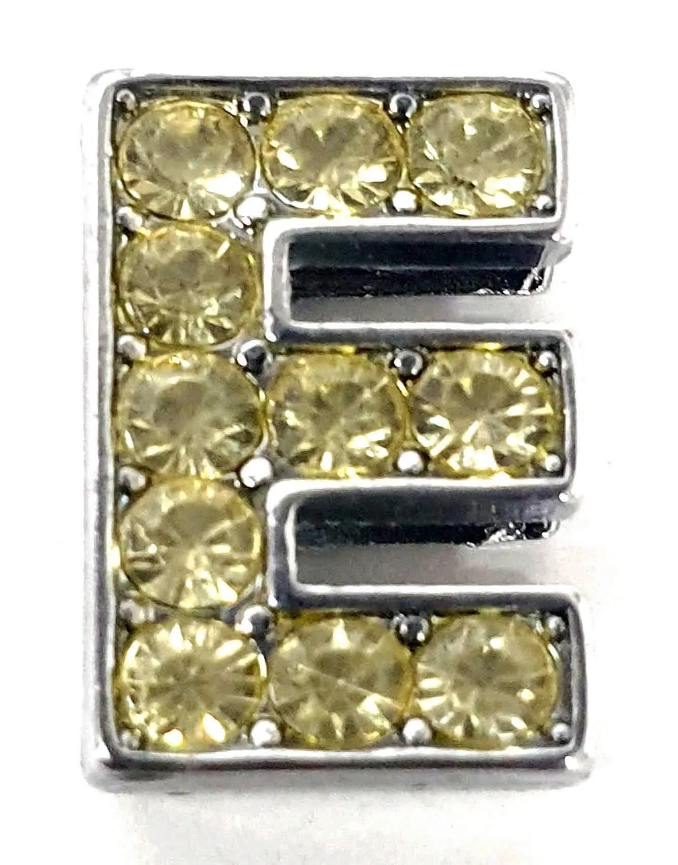 Rhinestones Studded Mini Alphabets Pendants with Chain for Boys and Girls, Silver