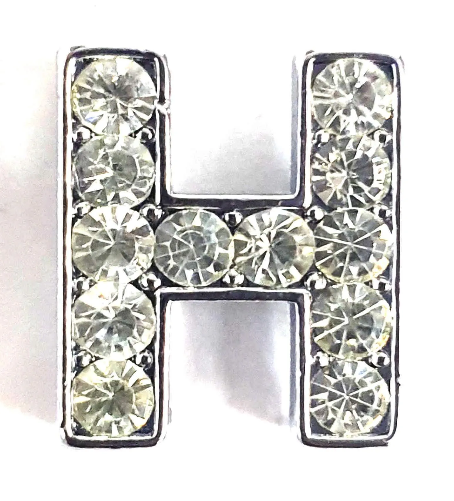 Rhinestones Studded Mini Alphabets Pendants with Chain for Boys and Girls, Silver