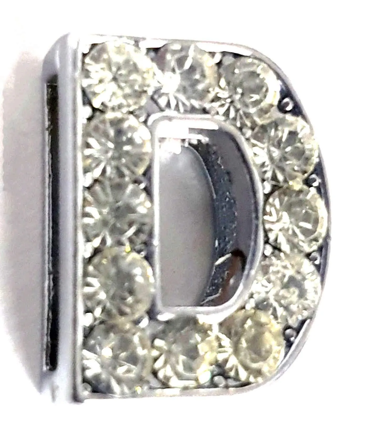 Rhinestones Studded Mini Alphabets Pendants with Chain for Boys and Girls, Silver