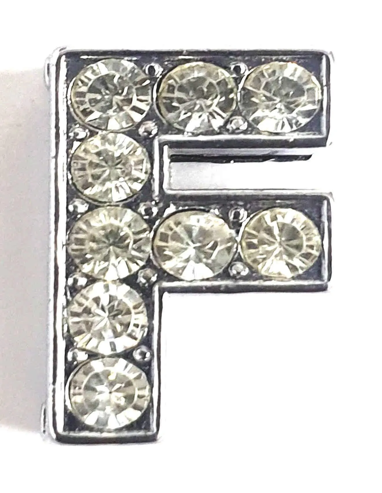 Rhinestones Studded Mini Alphabets Pendants with Chain for Boys and Girls, Silver