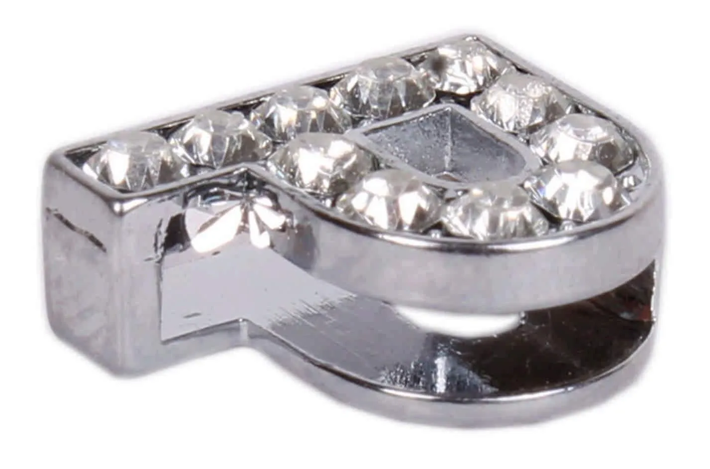 Rhinestones Studded Mini Alphabets Pendants with Chain for Boys and Girls, Silver