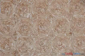 Rosette Satin Fabric | Wedding Satin Fabric | 54" Wide | 3d Satin Floral Embroidery | Multiple Colors | Wholesale Bolt |