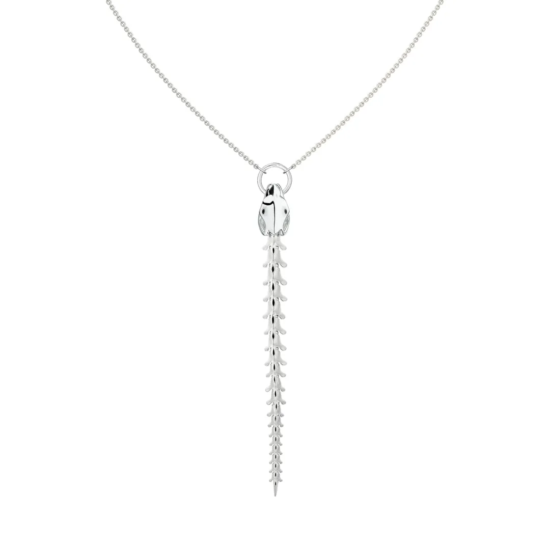 Serpent's Trace Drop Pendant - Silver