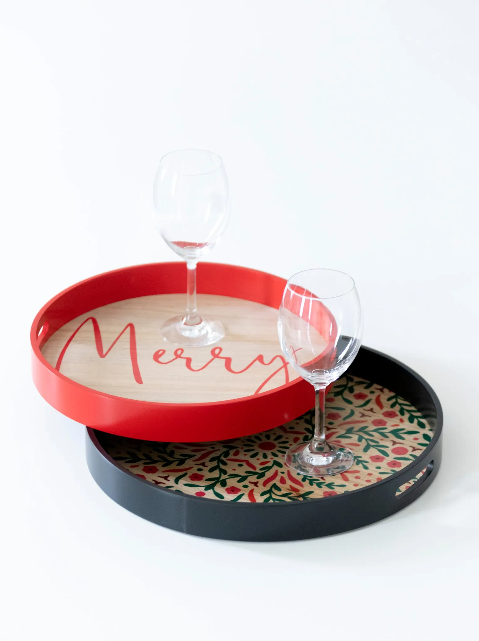 Shiraleah Celebration "Merry" Holiday Tray, Red